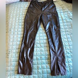 Abercrombie Split Hem Leather Pants